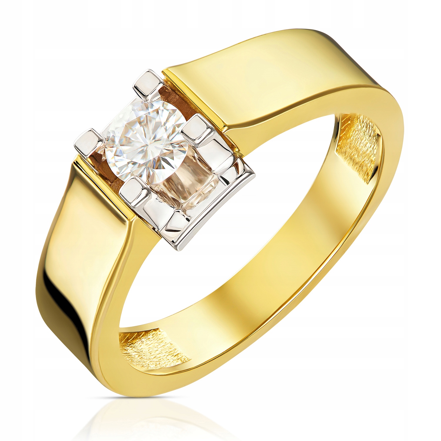 Zlatý prsteň 585 s moissanitou 0,29ct