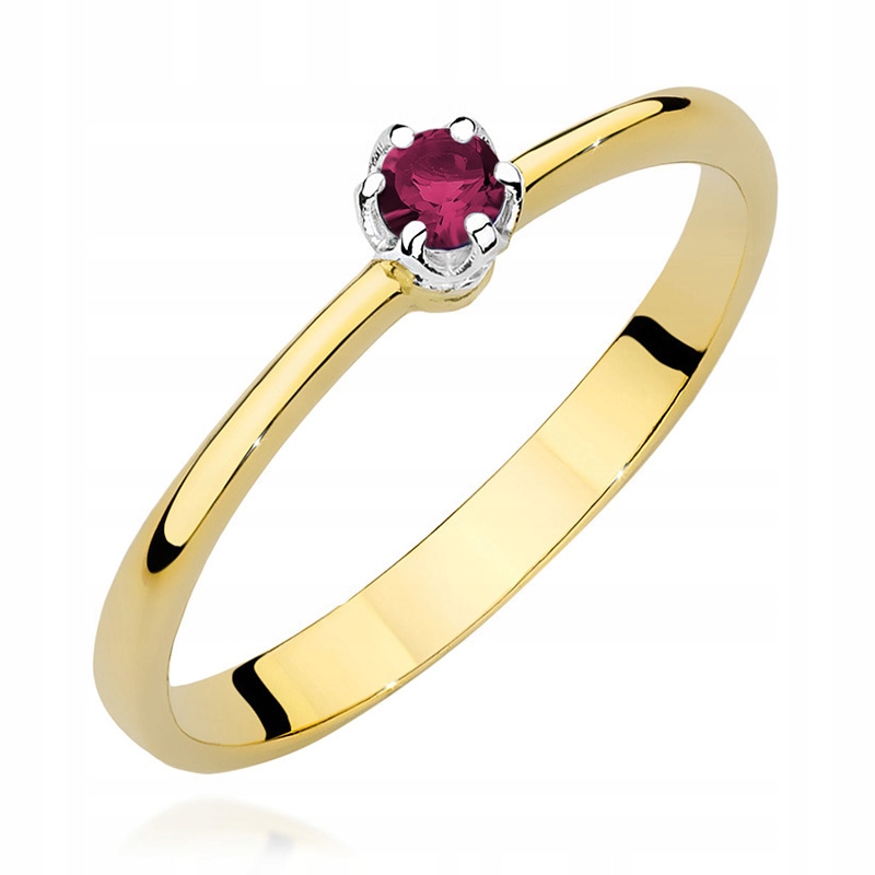 585 ZLATÝ PRSTENNÝ PRSTEN S RUBÍNOM 0,15 ct