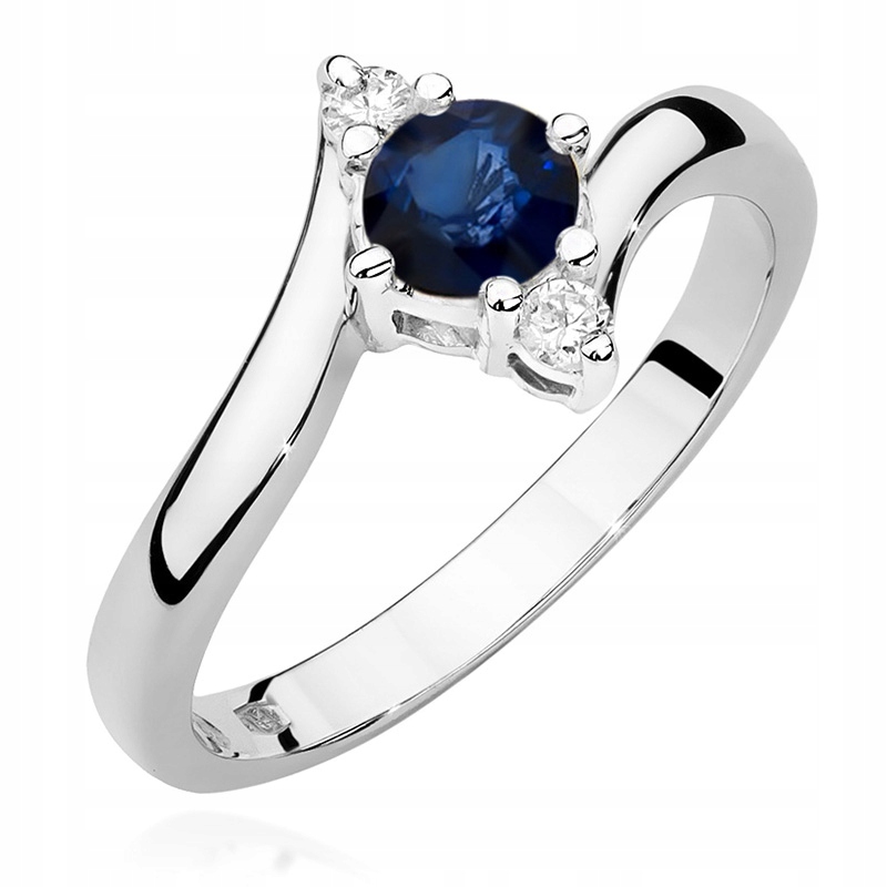 ZLATÝ PRSTEŇ 585 so SAPPHIRE 0,50 a BRILLIANTS