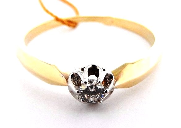 ZIRCONIA GOLD RING 585 ZAPOJENIE 14K R. 16