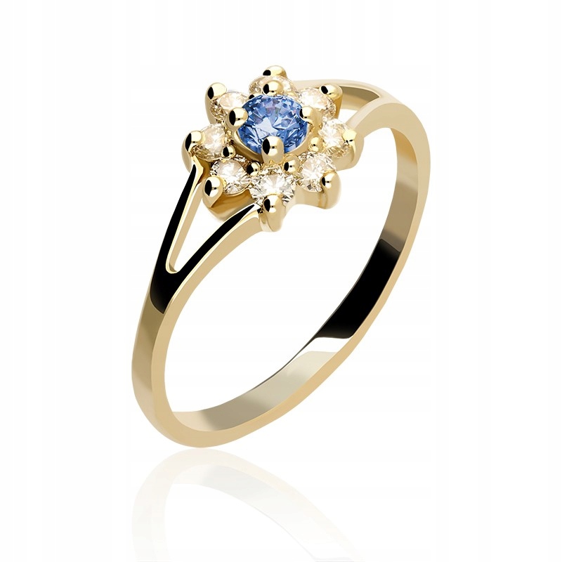 Diamanty zlatého prsteňa Szafir 585 5690 Zaw