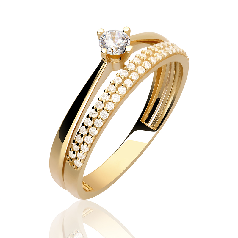 ZLATÝ PRSTEN NOVINKA !! Č. 3840 14K GOLD4U.PL ČASŤ