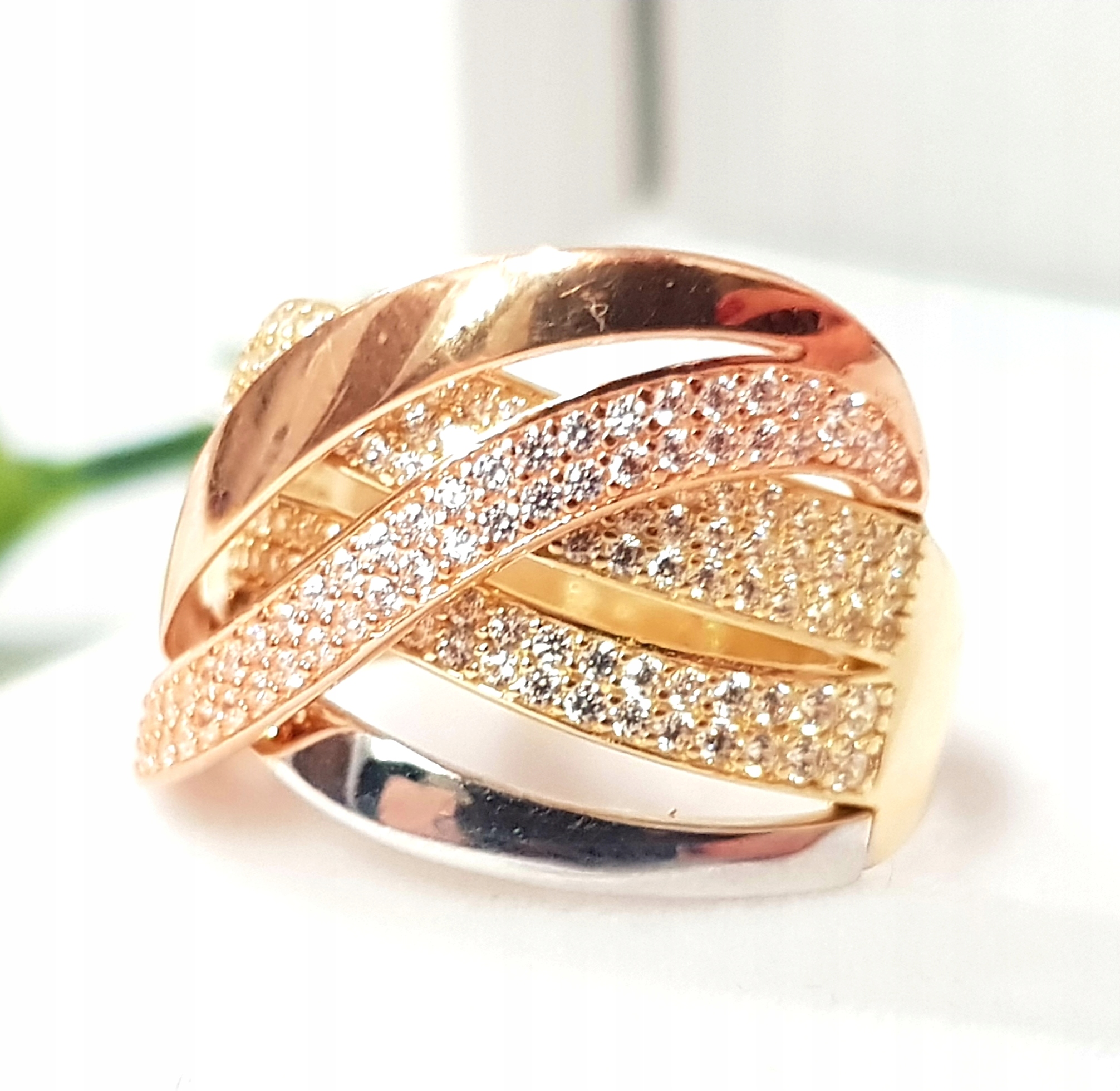 GOLD RING BRAIDED PR. 585 VEĽKOSŤ 15