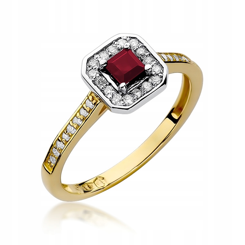ZLATÝ RUBIN BRILLIANT RING 585 KAŽDEJ VEĽKOSTI
