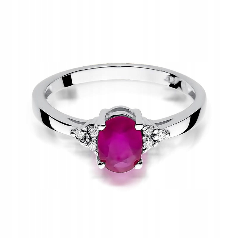 GOLD RING RUBY A BRILLIANTS PR. 585