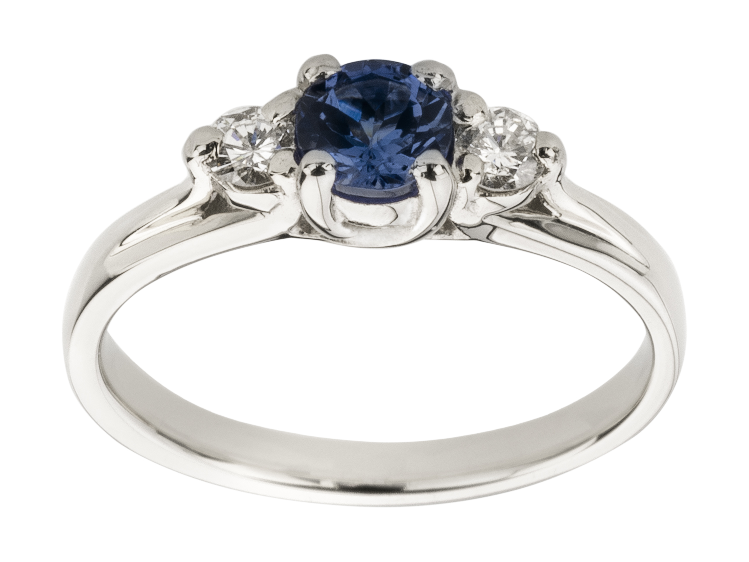 GOLD RING SAPPHIRE 0,50 ct BRILLIANT 0,20ct