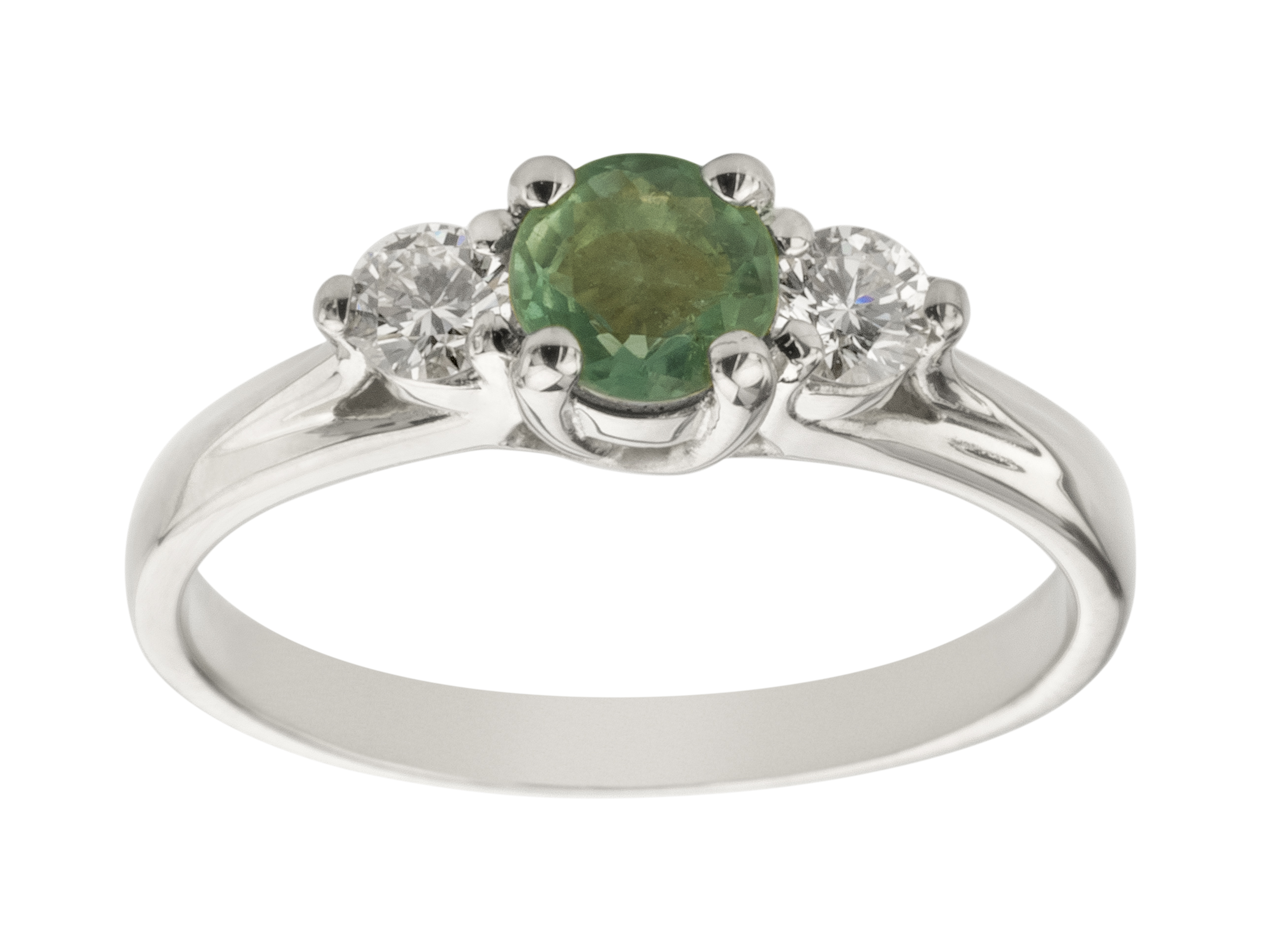 GOLD RING EMERALD 0,50ct BRILLIANT 0,20ct