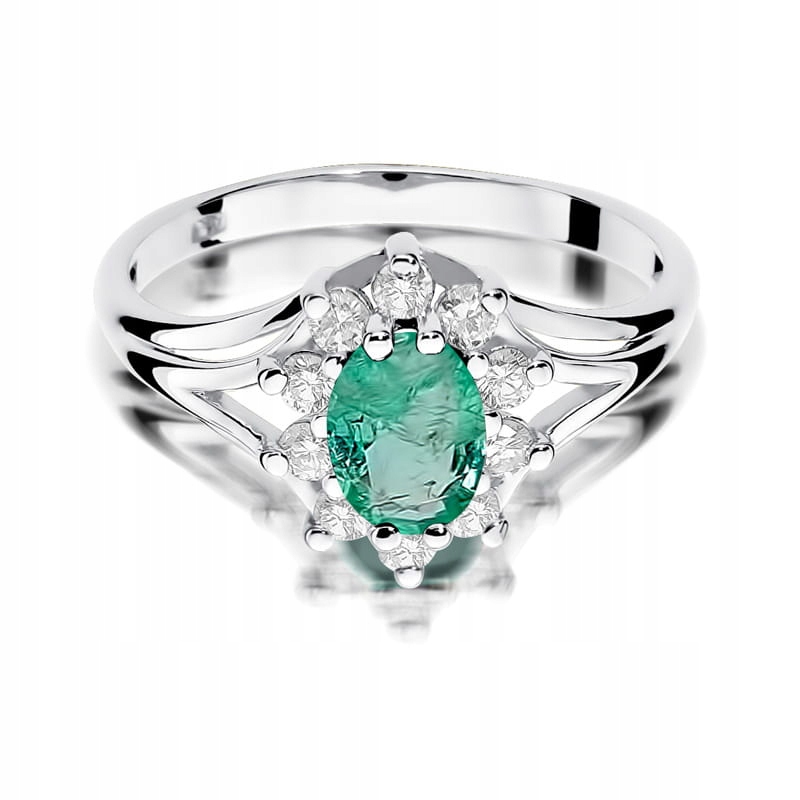 ZLATÝ PRSTEŇ, EMERALD A BRILIANTY 585