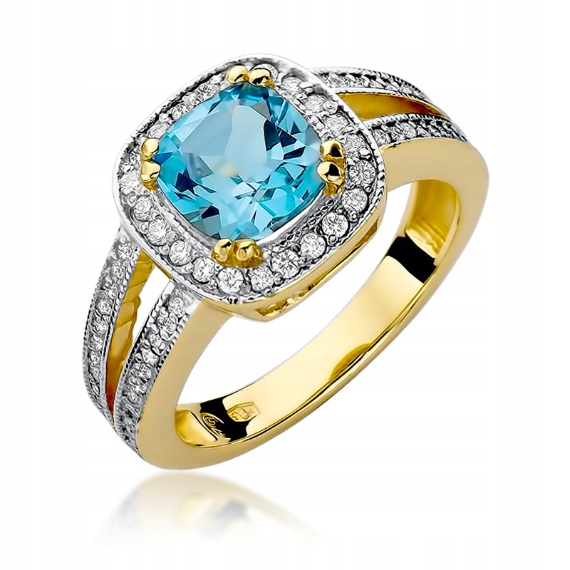 GOLDEN RING TOPAZ BRILLIANTS 0,41 CT 585 GRAF