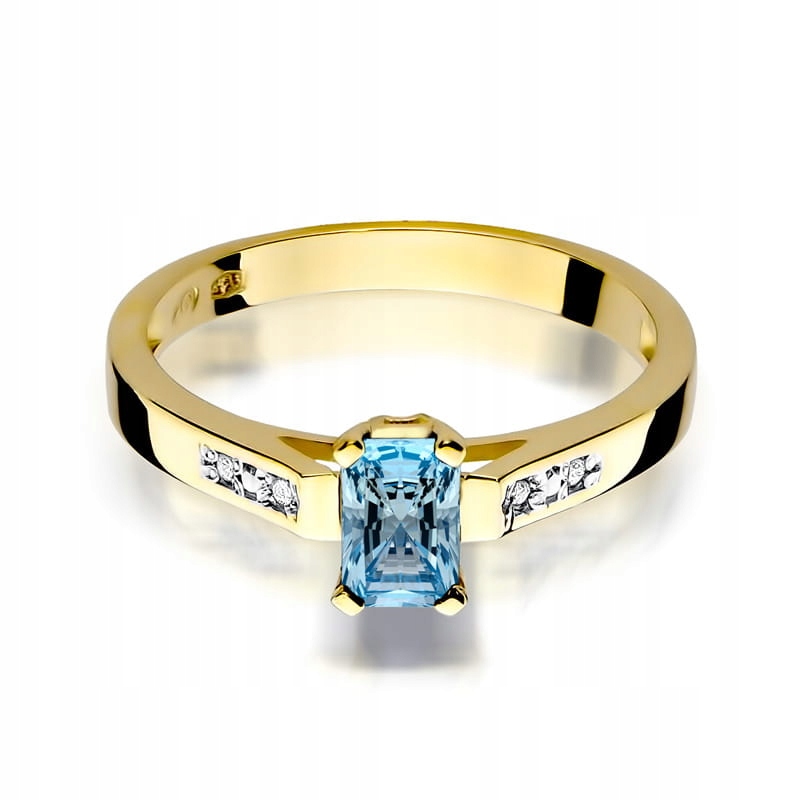 ZLATÝ PRSTEN TOPAZ A BRILLIANT PR. 585