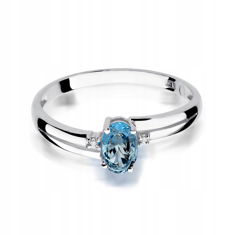 ZLATÝ PRSTEN TOPAZ A BRILIANTY PR. 585