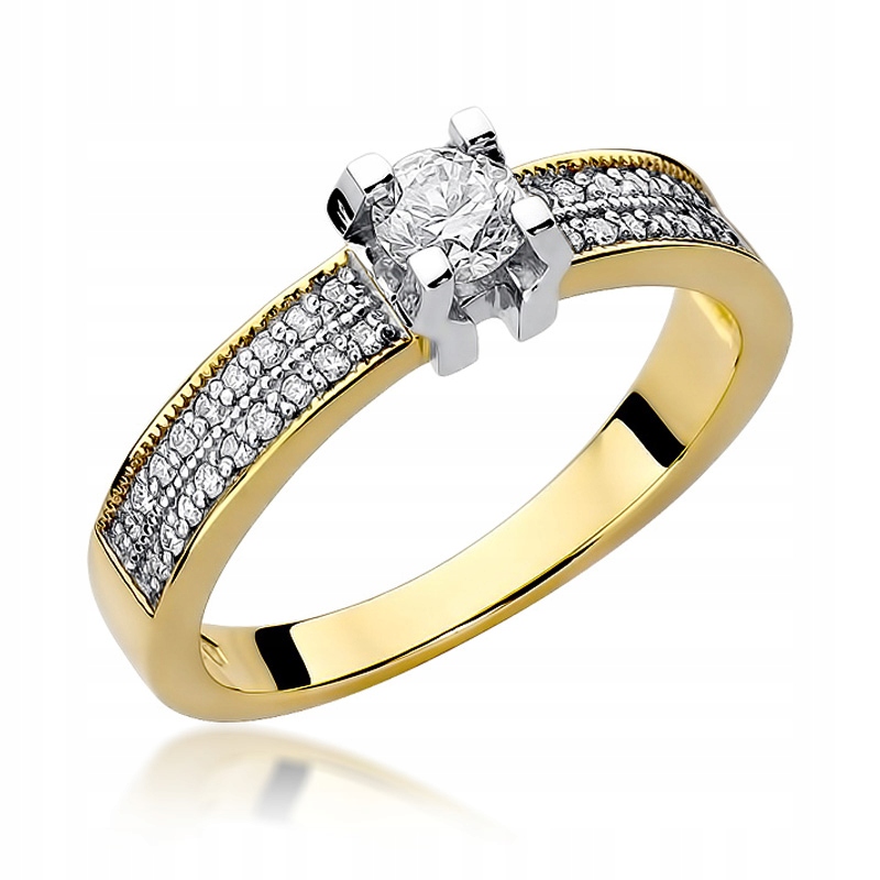 ZLATÝ PRSTEŇ S BRILIANTMI 0,48 CT + Gravírovanie !!