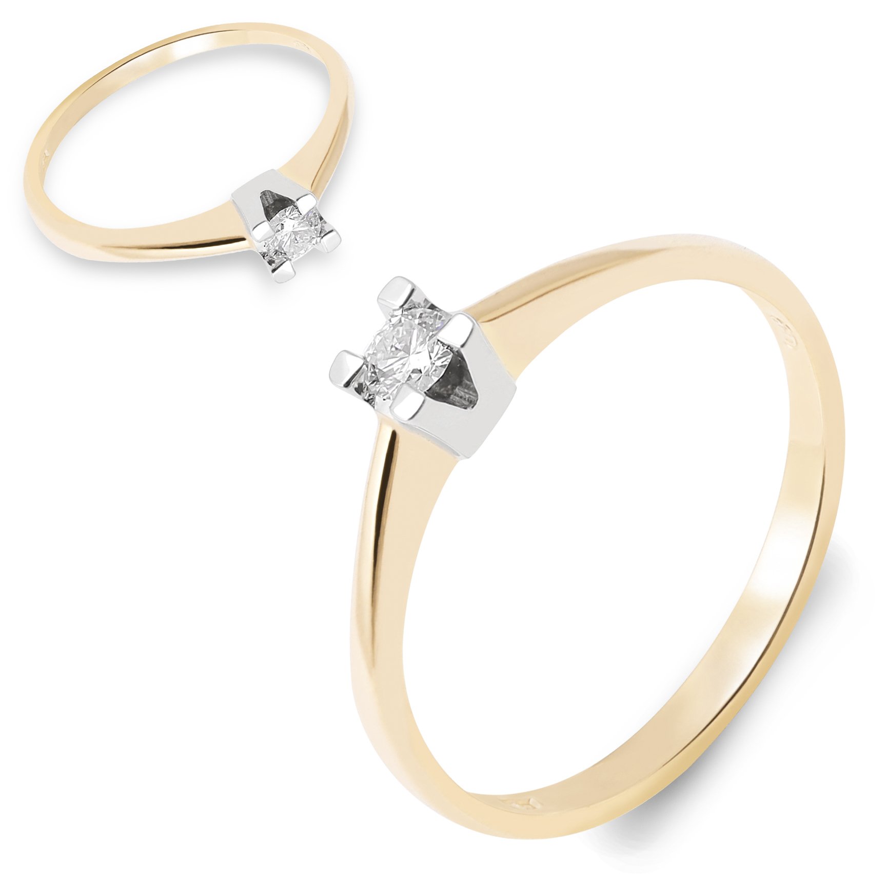 ZLATÝ PRSTEN S BRILIANTOM 0,11 ct PR. 585