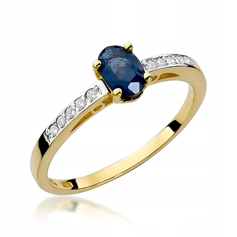ZLATÝ PRSTEN S BRILLIANTOM A SAPPHIRE PR. 585