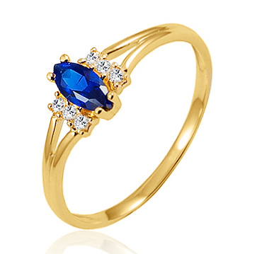ZLATÝ PRSTENNÝ PRSTEN 333 8K SAPPHIRE R21