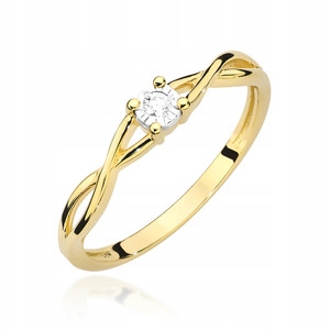 ZLATÝ PRSTENNÝ KRÚŽOK 585 BRILLIANT 0,03 ct