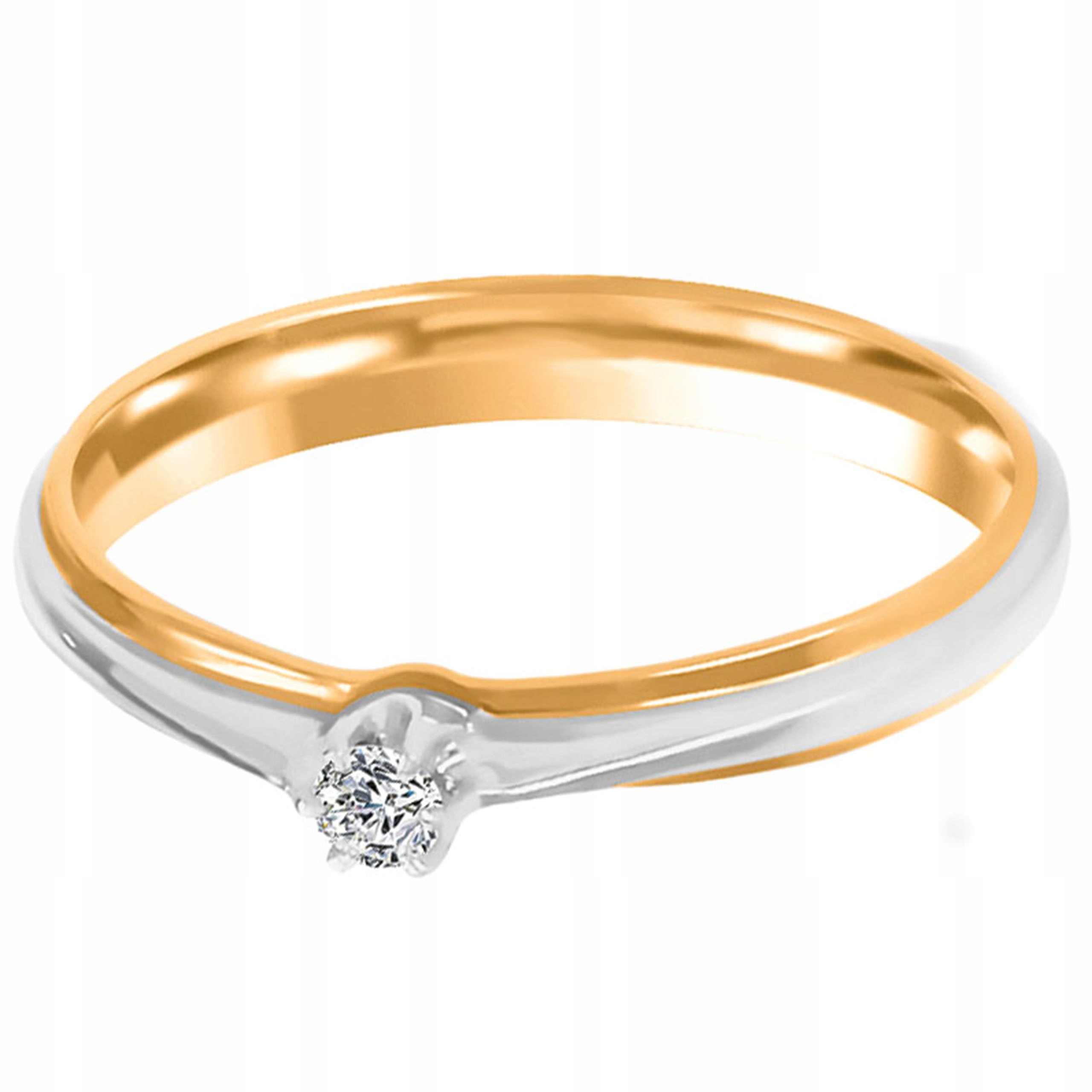 ZLATÝ PRSTENNÝ PRSTEN 585 DIAMOND 18R