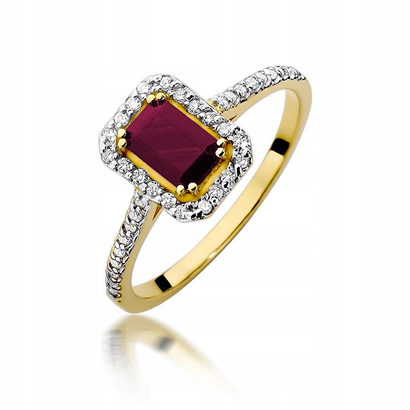 ZLATÝ PRSTENNÝ KRÚŽOK 585 RUBÍN 0,80 ct
