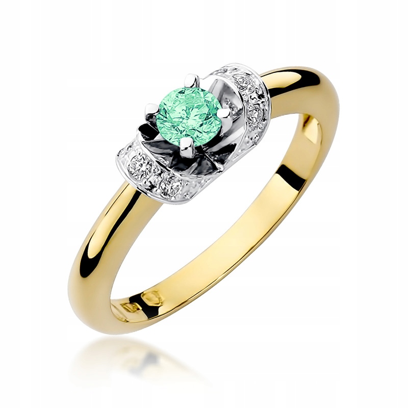 ZLATÝ PRSTENNÝ PRSTEN 585 EMERALD 0,50 ct