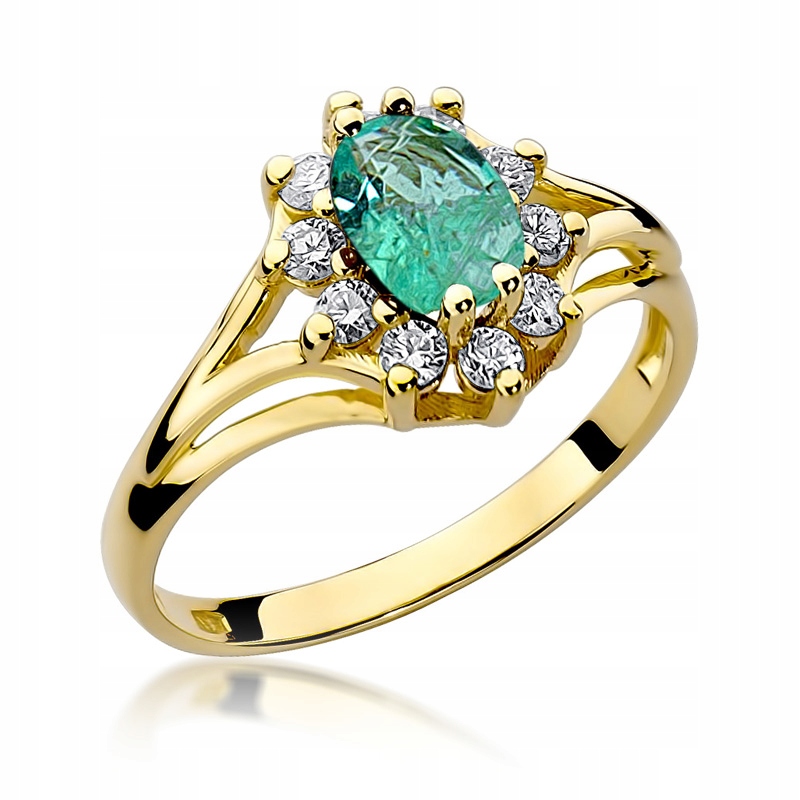 ZLATÝ PRSTENNÝ PRSTEN 585 EMERALD 0,80 ct