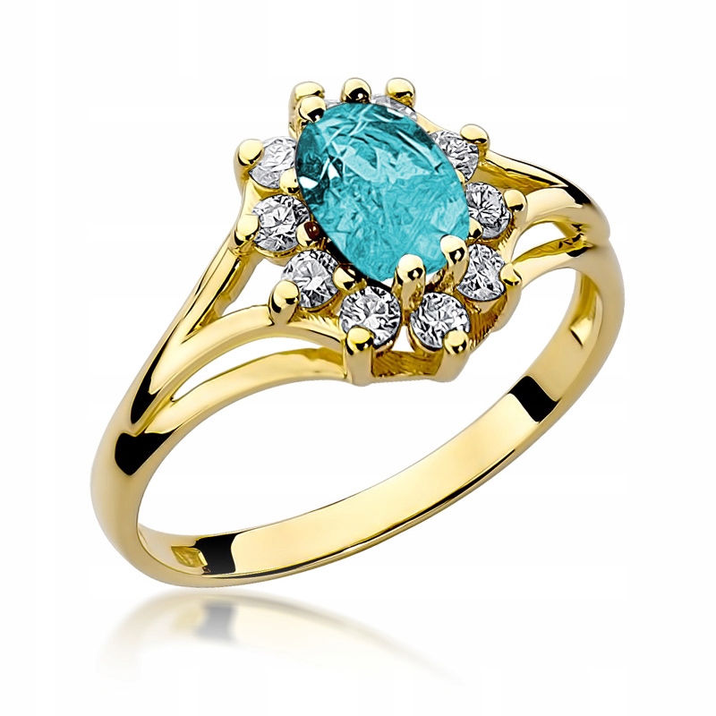 ZLATÝ PRSTENNÝ PRSTEN 585 TOPAZ 0,90 ct