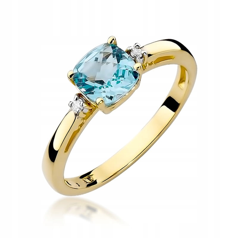 BRILLIANT GOLDEN ENGAGEMENT RING AND TOPAZ 585