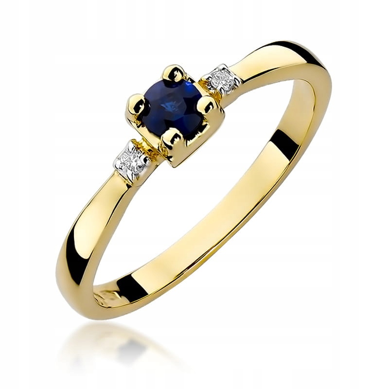 ZLATÝ PRSTENNÝ PRSTEN SAPPHIRE BRILLIANTS 585
