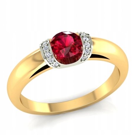 ZLATÝ PRSTENEC PRSTEN S RUBY PR. 585