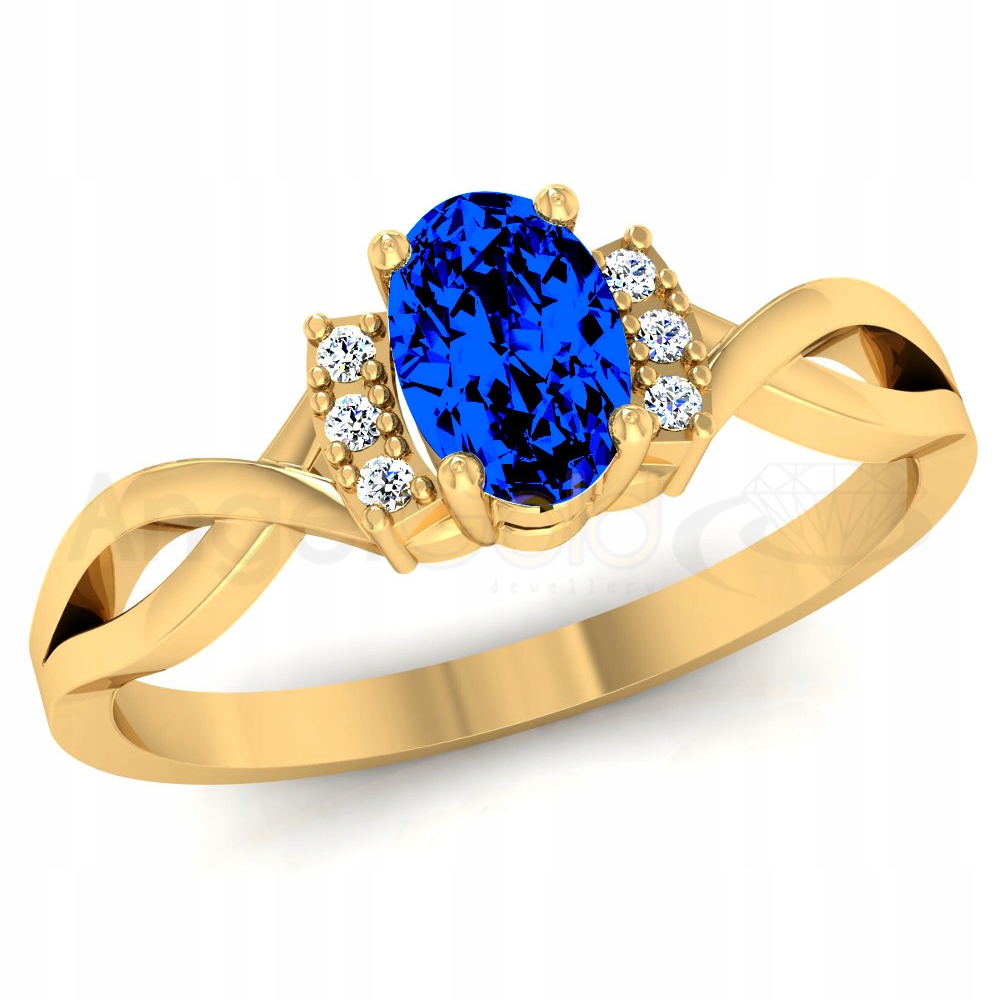 ZLATÝ PRSTENEC PRSTEN S SAPPHIRE PR 333