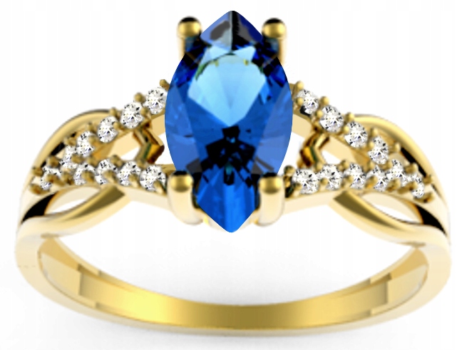 ZLATÝ PRSTENEC PRSTEN SO SAPPHIRE PR. 585
