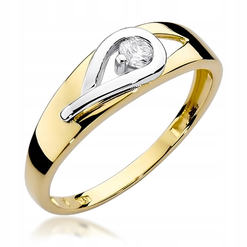 Zlatý zásnubný prsteň s diamantmi 0,12ct