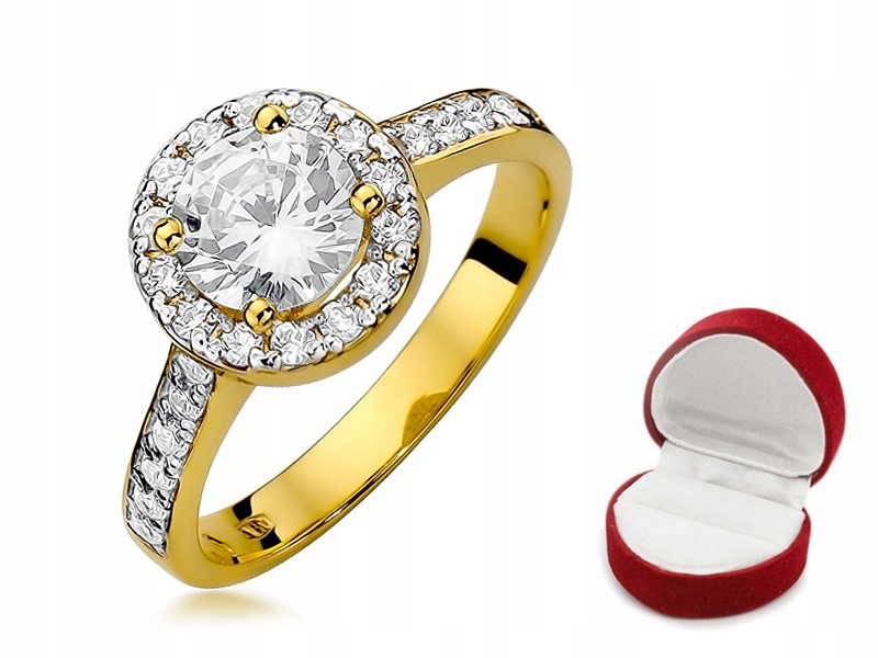 ZLATÝ PRSTENEC PRSTEN S BRILIANTMI 1,37 ct