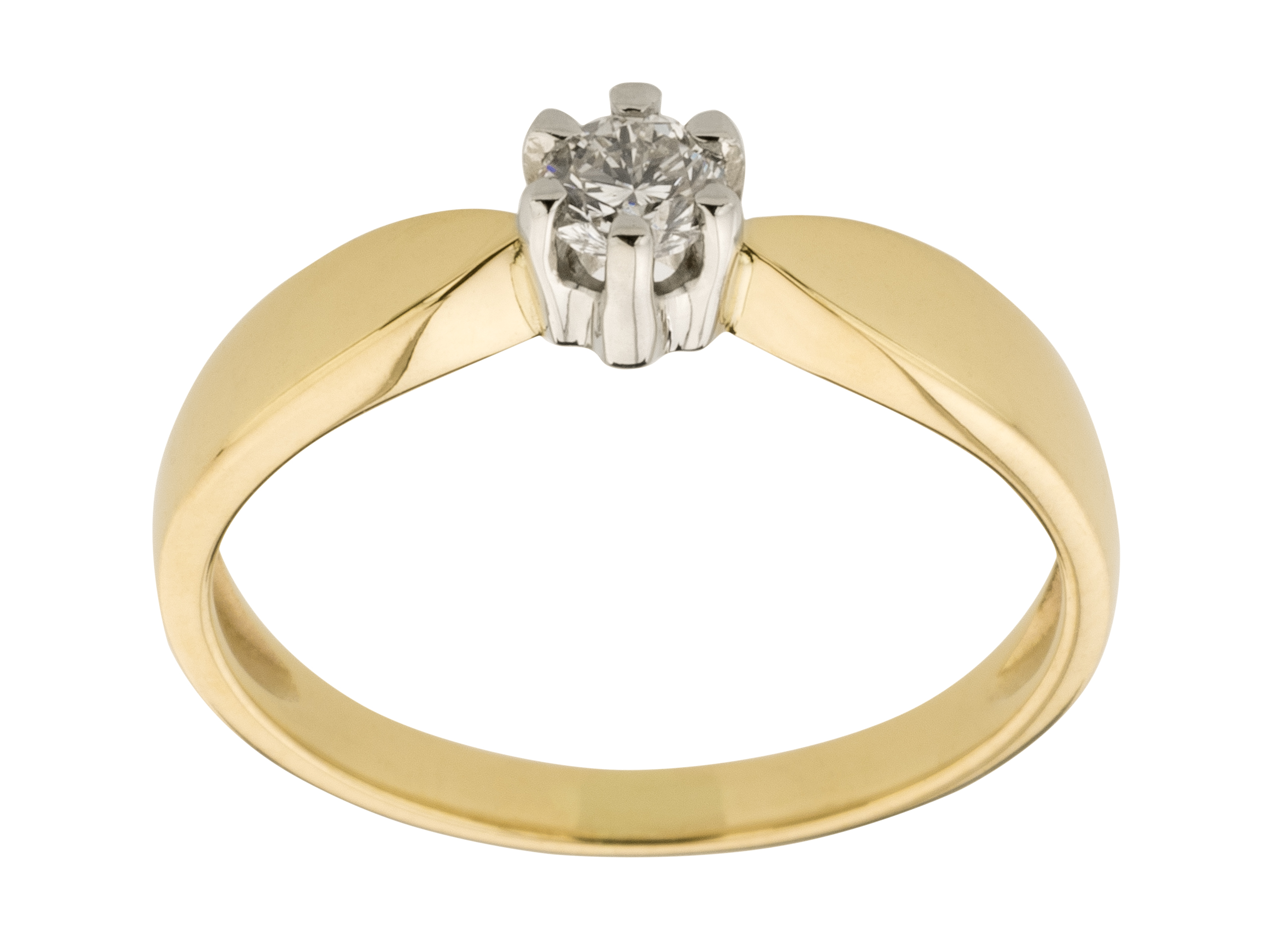 ZLATÝ PRSTENEC PRSTEN S BRILLIANTOM 0,16ct