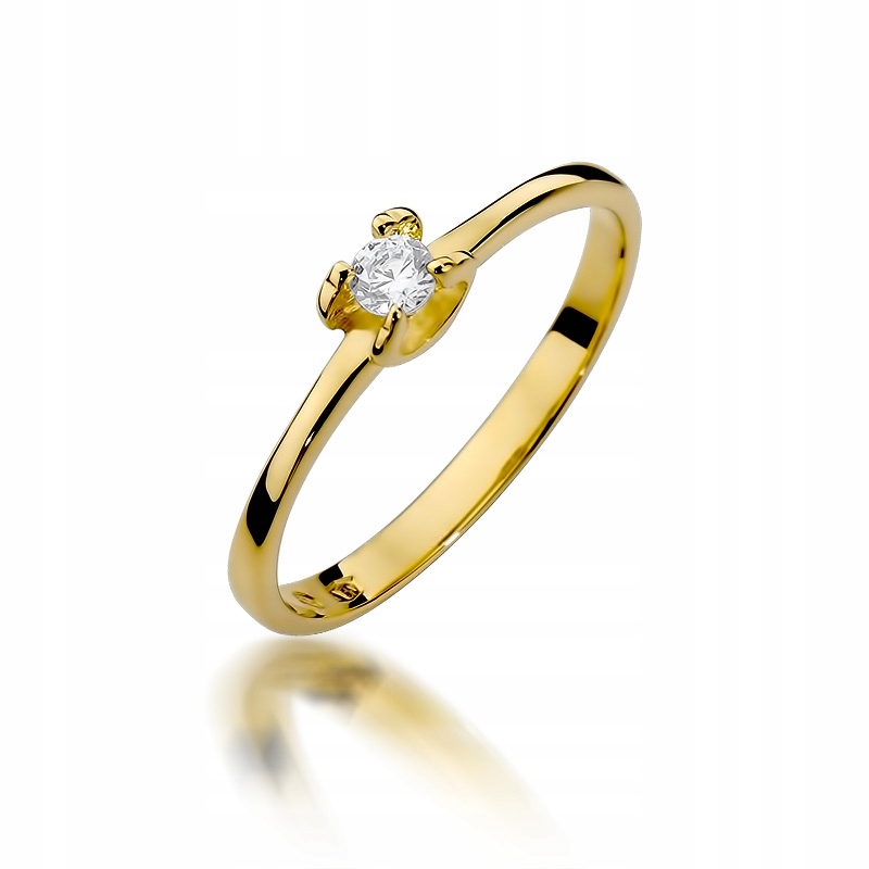 Zlatý zásnubný prsteň diamant 0,09 CT