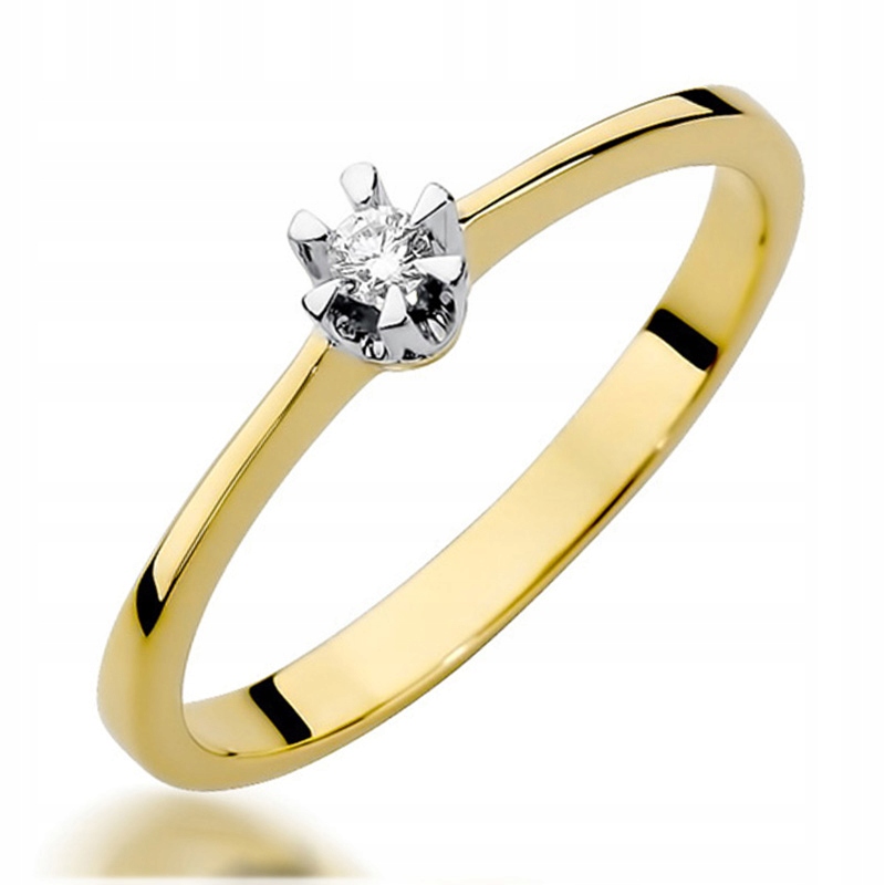 GOLD RING Engagement s BRILLIANT 0,04 ct
