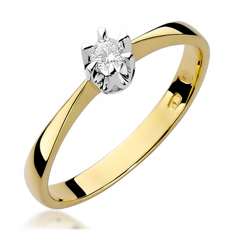 GOLD RING Engagement s BRILLIANT 0,10 ct