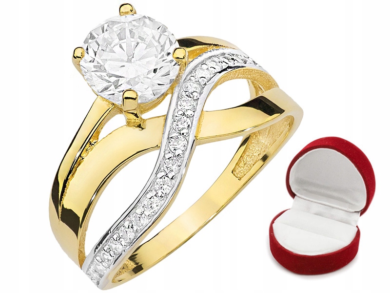 GOLDEN RING p333 ZIRCONIA ENGAGEMENT R14