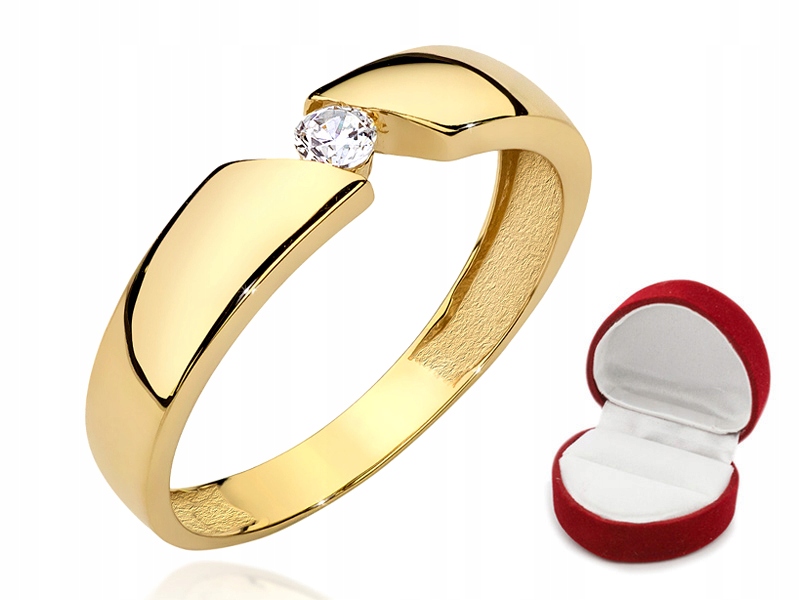 ZLATÝ PRSTEŇ pr 333 ZIRCONIA RING R12