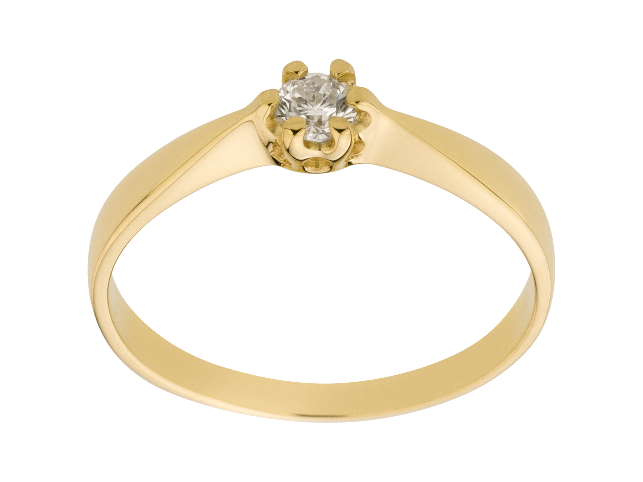 Zlatý prsteň PR 585 s diamantom 0,14ct