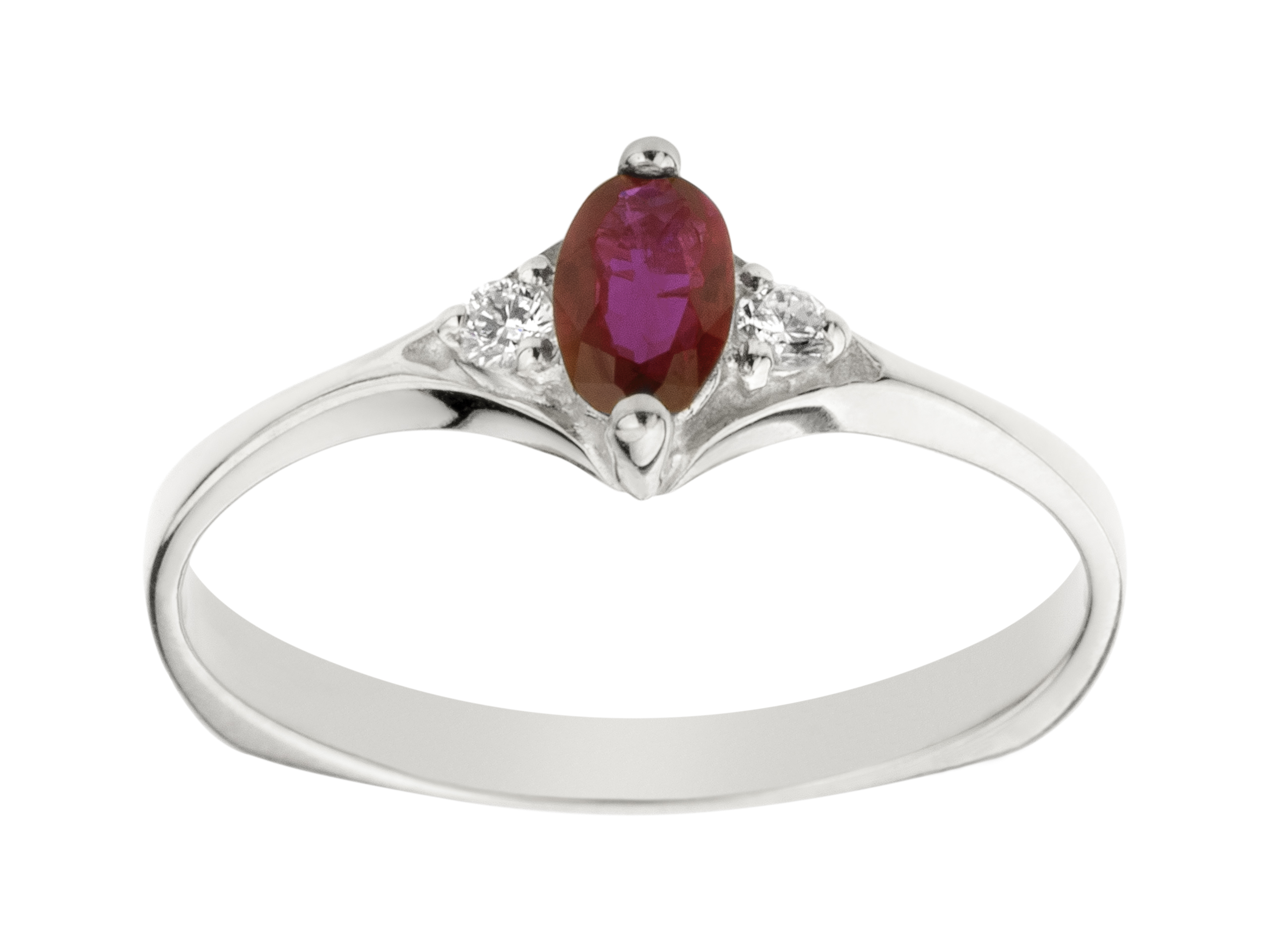 ZLATÝ PRSTEN s 2 BRILIANTMI a 0,30 ct RUBY