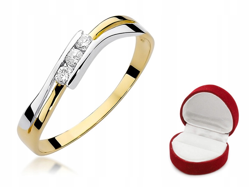 ZLATÝ PRSTEN s BRILIANTMI 0,10 ct 14 k zlatom