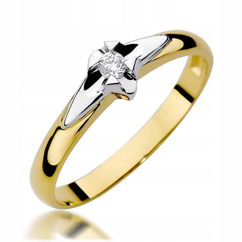 Zlatý diamantový prsteň s motívom 0,04Ct Star Motif