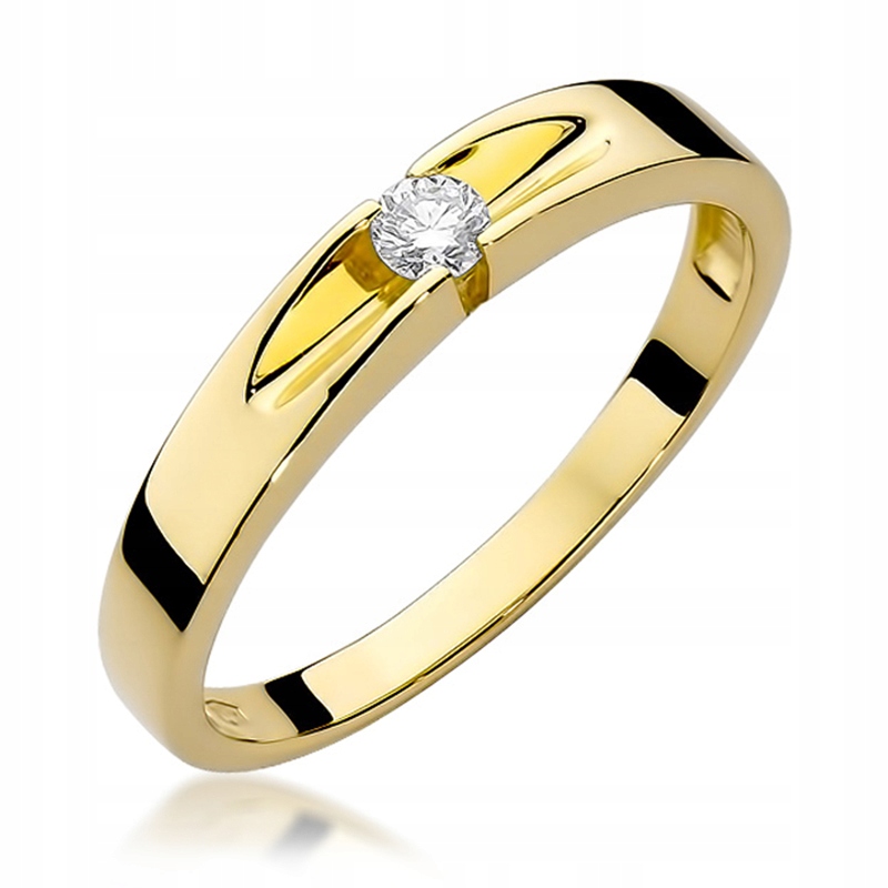 Zlatý prsteň s centrálnym diamantom 0,08Ct