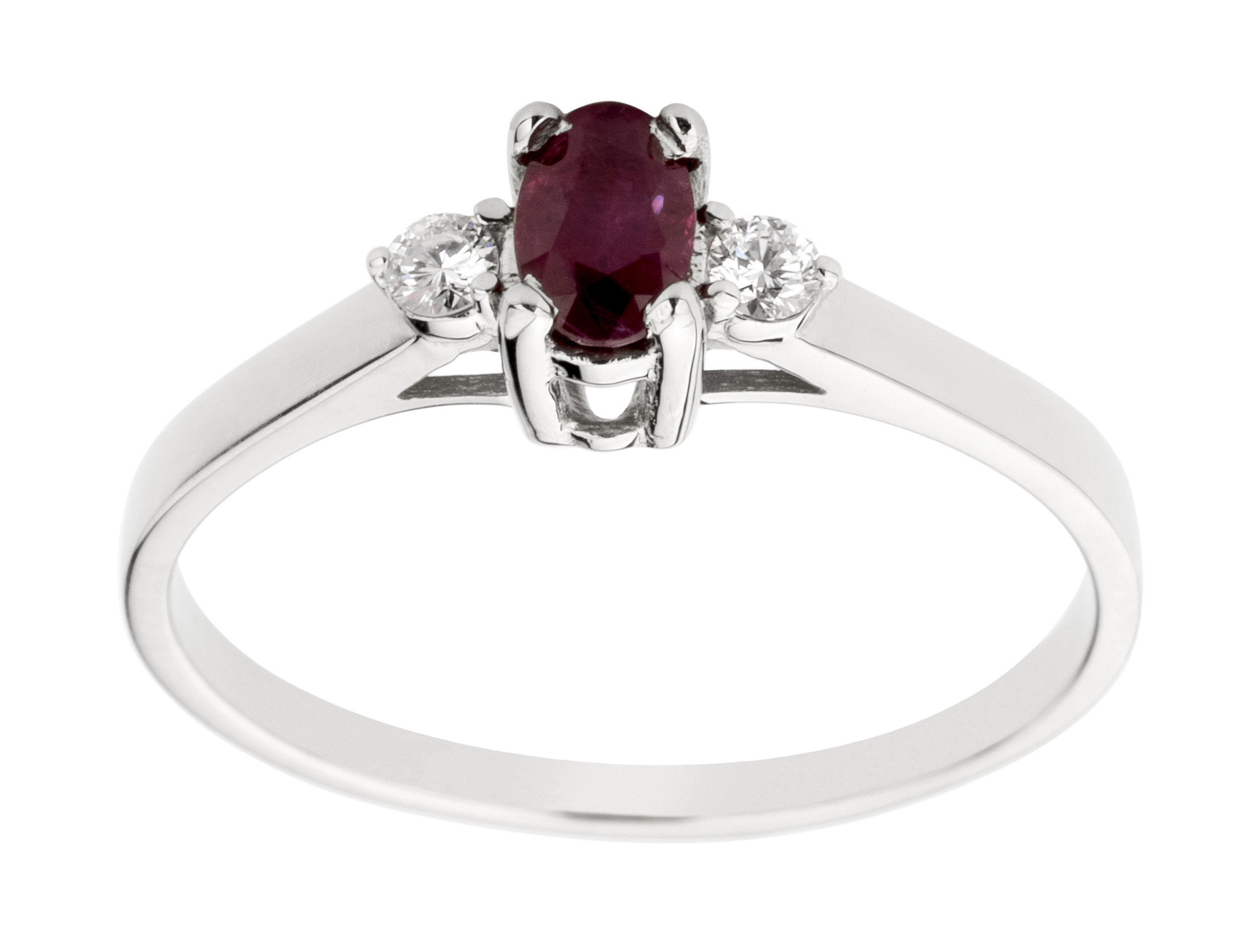 ZLATÝ KRÚŽOK s RUBY a 2 BRILLIANTY 0,06ct
