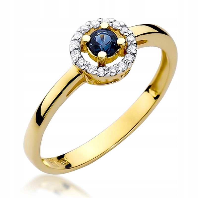 ZLATÝ PRSTEŇ s 0,15 ct SAPPHIRE a BRILLIANTS