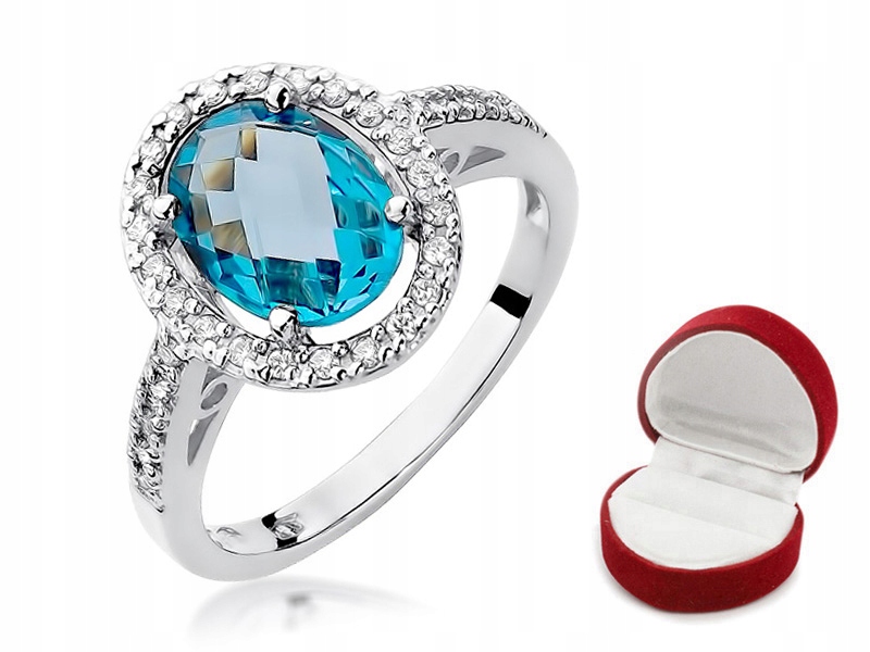 ZLATÝ PRSTEN s 1,70 ct TOPAZ a BRILLIANTS