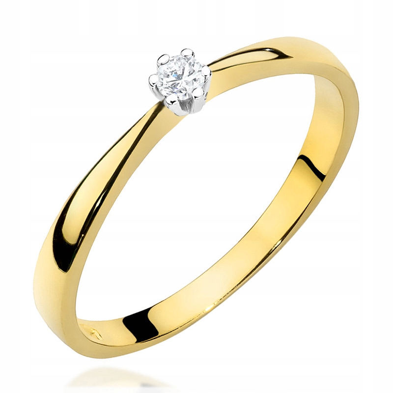 ZLATÝ PRSTENNÝ KRÚŽOK BRYLANT 0,04 ct. 13