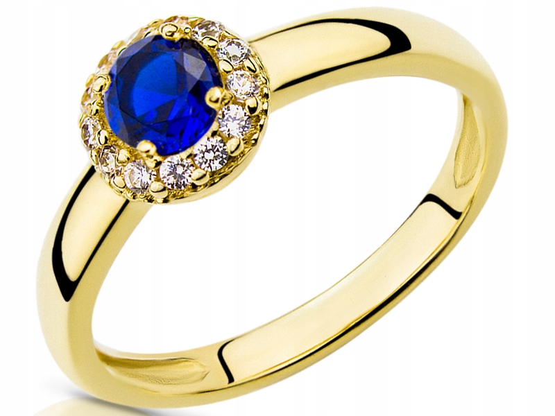 Prsteň GOLDEN ENGAGEMENT so zafírovou triedou 585 r22