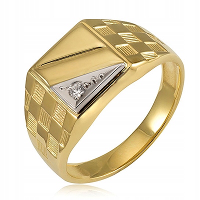 Signet Golden Men's Signet s Diamond 0,06Ct 585 14K R28