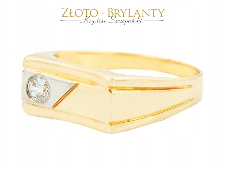 Golden Signet so zirkónom - 5,800 g